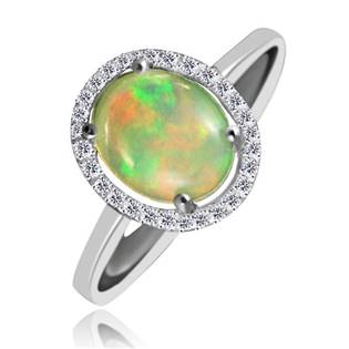 Stříbrný prsten Opál