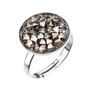Stříbrný prsten ROCKS Crystals from Swarovski® GOLDEN CHOCOLATE
