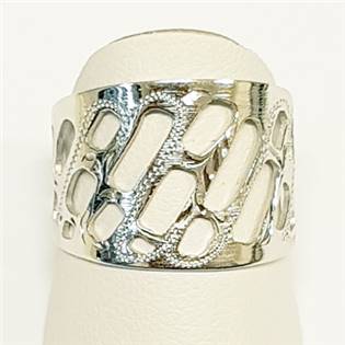 Stříbrný prsten s děrováním, vel. 54