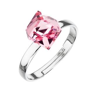 Stříbrný prsten s kostkou Crystals from Swarovski® Light Rose