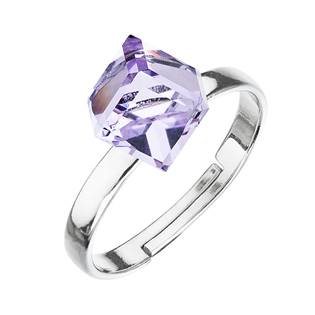 Stříbrný prsten s kostkou Crystals from Swarovski® Violet
