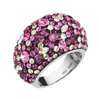 Stříbrný prsten s krystaly Crystals from Swarovski®, Amethyst