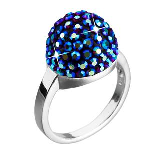 Stříbrný prsten s krystaly Crystals from Swarovski®,  BLUE
