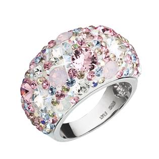 Stříbrný prsten s krystaly Crystals from Swarovski® Magic Rose