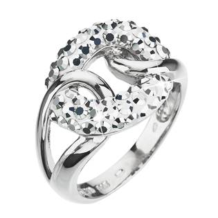 Stříbrný prsten s krystaly Swarovski stříbrný, vel: 54