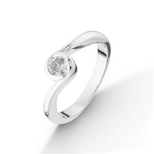 Stříbrný prsten s kulatým zirkonem