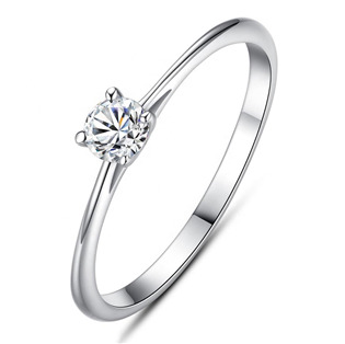 Stříbrný prsten s kulatým zirkonem