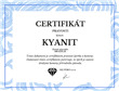 certifikát KYANIT strana 1