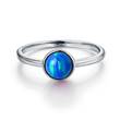stříbrný prsten modrý opál