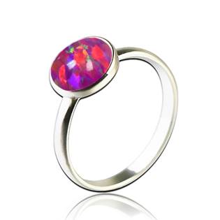 Stříbrný prsten s opálem 8 mm