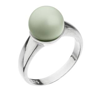 Stříbrný prsten s perlou pastelově zelený pastel green