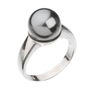 Stříbrný prsten s perlou šedý