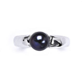Stříbrný prsten s přírodní perlou 8 mm, vel. 57