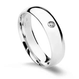 Stříbrný prsten s zirkonem, šíře 5 mm, vel. 50