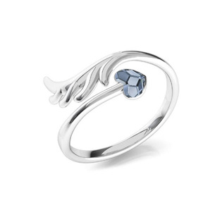 Stříbrný prsten se srdíčkem Crystals from Swarovski® Denim Blue