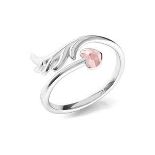 Stříbrný prsten se srdíčkem Crystals from Swarovski® Rosaline