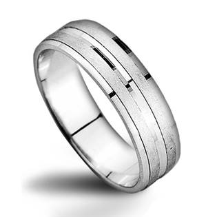 Stříbrný snubní prsten, šíře 5 mm, vel. 61