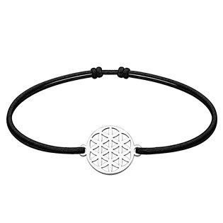 Stříbrný šňůrkový náramek mandala