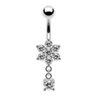 stříbrný piercing do pupíku stříbro 925