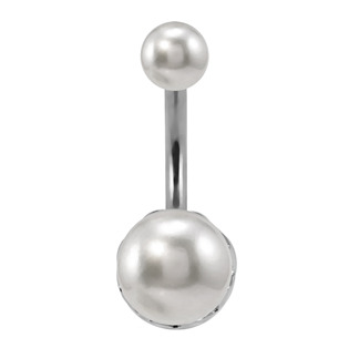 Stříbrý piercing do pupíku - perličky