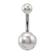 Stříbrný piercing do pupíku s perličkou