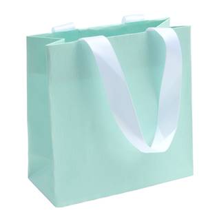 Světle zelená dárková taška s bílými uchy