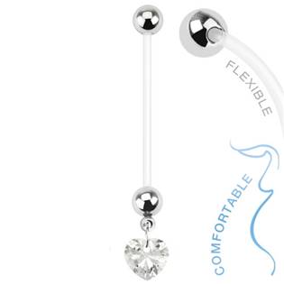 Těhotenský piercing do pupíku - srdíčko