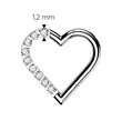 Piercing segment srdíčko se zirkony 