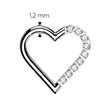 Piercing segment srdíčko se zirkony 