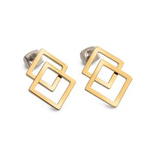 Titanové náušnice dvojité čtverce 05025-02