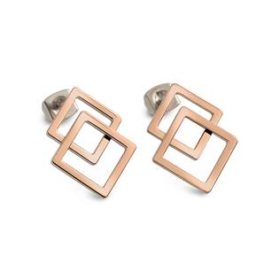 Titanové náušnice dvojité čtverce 05025-03