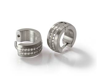 Titanové náušnice kroužky s diamanty BOCCIA® 0505-10