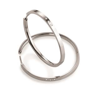 Titanové náušnice kruhy s diamanty BOCCIA® 0508-08