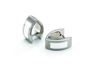 Titanové náušnice s bílým smaltem 0521-04