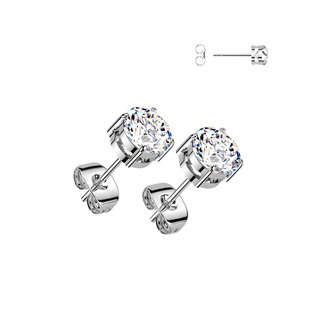 Titanové náušnice s moissanity 6,5mm (2x1ct)