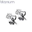 Titanové náušnice zirkon 4mm