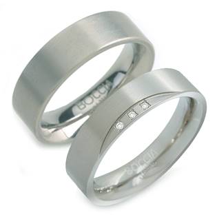 Titanové snubní prsten s diamanty - pár