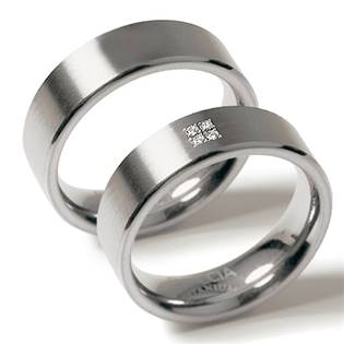 Titanové snubní  prsteny BOCCIA® 0101-12 - pár
