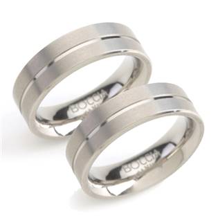 Titanové snubní prsteny s drážkou BOCCIA® 0101-07 - pár