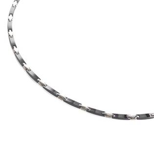 Titanový náhrdelník s černou keramikou 0869-02