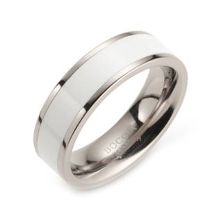 Titanový prsten BOCCIA® s bílým smaltem 0123-06