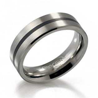Titanový prsten s černým smaltem BOCCIA® 0101-14