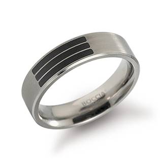 Titanový prsten s černým smaltem BOCCIA® 0101-16