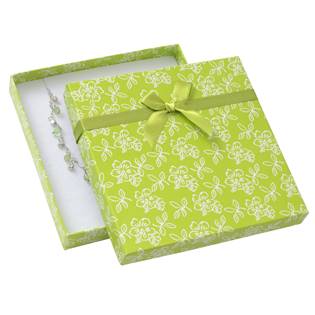 Velká dárková krabička na soupravu šperků, zelená