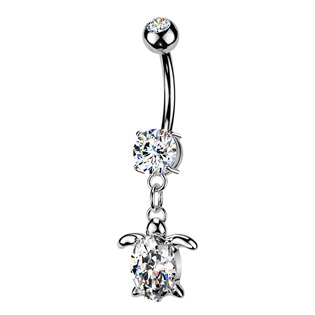Visací piercing do pupíku želvička