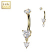 Zlatý piercing do pupíku kapka 14 kt. zlato AU585