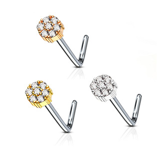 Zahnutý piercing do nosu
