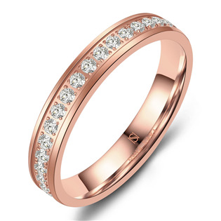 Zásnubní prsten nerezová ocel - Rose Gold