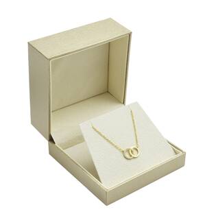 Zlacená koženková krabička na řetízek nebo náhrdelník