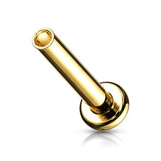 Zlacená náhradní labreta vnitřní závit 1,2 x 8 mm